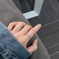 wholesale S925 irregular sterling silver open ring for women, small batch design, unique and minimalist, versatile, elegant and fashionable vintage band-0-5