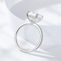 wholesale 925 Silver 4 Carat 8*10 Emerald Cut Full Moissanite Ring for TikTok Cross-Border Foreign Trade Hot Sellers-0-3