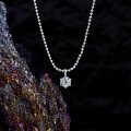 S925 Silver Four-Prong Moissanite Pendant Necklace, Minimalist Cross-Border Design-0-1