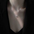wholesale S925 Sterling Silver Full Diamond Letter H Necklace, Super Ethereal Niche Design High-End Sense Luxury Minimalist Collarbone Chain-0-5