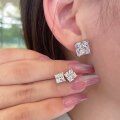 wholesale S925 Sterling Silver Women's Earrings 6-10MM Heart Square Pear Shape Advanced Zircon Inlaid Minimalist Style-0-2
