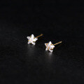 wholesale S925 Sterling Silver Small Fresh Inlaid Diamond Star Earrings, No Need to Remove While Sleeping, Personalized Mini Star-shaped Earrings G1547-0-3