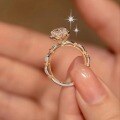 S925 Sterling Silver Moissanite Princess Runaway Hand-Bouquet Two-Tone Ring-0-2