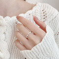 wholesale S925 Sterling Silver Wave Ring for Women Stackable Index Finger Ring Niche Korean-style Band Little Red Book Viral-0-2