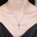 Metal Alloy Cross-Border Live Sale Hot Moissanite Key Pendant Necklace-0-2