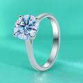wholesale S925 Sterling Silver Four-Prong Moissanite Ring Wholesale Women's Ins Style Non-Tarnish Closed Band Niche Authentic-0-0