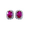 wholesale S925 silver new daily simple and versatile one-carat simulated red zirconia stud earrings for women in a fresh and delicate style-0-4