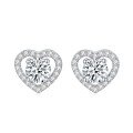 wholesale 18K Gold Plated 925 Silver Round Moissanite Love Earrings in Dongdaemun Fashion Lady Style European and American Trend-0-0