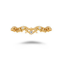 wholesale S925 Sterling Silver Japanese-Inspired Light Luxury Versatile Thin Ring, Fashionable and Elegant Stackable Style Hollow V-Shape Diamond-Inlaid Hand Jewelry-V-shaped hollow ring No. 5 (Mido)