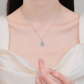 S925 Sterling Silver Moissanite Women's Heart Pendant Necklace-0-2