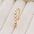 wholesale S925 silver plated with 14K gold, Dunlidai Pearl Thin Ring spring new collection natural pearl ring-0-3
