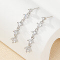 wholesale S925 Sterling Silver European and American Cross-Border Exclusive Ear Studs, Light Luxury Micro-Inlaid Zircon, High-End Sense, Personalized Minimalist Versatile Earrings-0-2