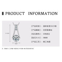 S925 Silver 3-Carat D Color Moissanite Teardrop Necklace Geometric Choker-3-carat trapezoidal pendant [white gold]  925 silver