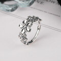 wholesale S925 Sterling Silver Creative and Elegant Five-Petal Flower Ring, Japanese-style Literary and Fresh, Simple and Versatile Index Finger Ring for Women-0-0