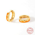 wholesale S925 Sterling Silver Ins-style Wavy Drip Enamel Hoop Earrings for Cross-border Hot Sales-0-7