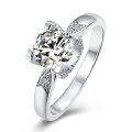 wholesale Silver 1-carat four-prong bullhead wedding ring moissanite engagement ring cross-border e-commerce moissanite silver ring dropshipping-0-1