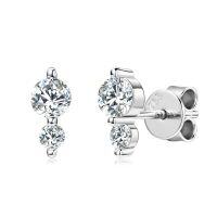 Sterling Silver Square Moissanite Stud Earrings for Women-P Style [Clearance Sale - Free Shipping] White Gold  925 Silver