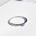 wholesale New 9K white gold and Moissanite minimalist and fresh small-design ladies' diamond ring tail ring jewelry-0-1