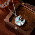 wholesale S925 Sterling Silver Moonstone Moon Pendant European and American Luxury Style Tree of Life Necklace for Women-0-2