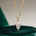 14K Gold Plated 925 Silver Moissanite Pendant Necklace for Women, Cross-Border Supply-0-4