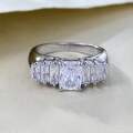 wholesale S925 Sterling Silver 5*7 Square Prong Zircon High-end Wedding Fashion Ring for Women Valentine's Day Xiaohongshu Style-0-0
