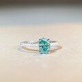 wholesale [925 Sterling Silver] Paraiba 1ct Moissanite Ring Women's Mint Green Moissanite Solitaire Ring Cross-Border Wholesale-0-1
