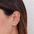 wholesale S925 Sterling Silver Moon Threaded Earring With Zircon, Cross-border Bestseller, Minimalist Ear Bone Stud-0-2