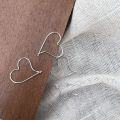 wholesale S925 Sterling Silver Minimalist Design Heart Earrings for Women, Aloof Style Elegant Line Advanced Light Luxury Ear Studs Earrings-0-0
