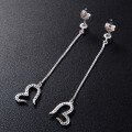 wholesale 925 Sterling Silver Diamond-Encrusted Heart Earrings for Women, Small and Exquisite, High-End Sense of Style, Fashionable Ins-Fashion Ear Accessories-0-1