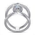 wholesale S925 Silver Double Row Twisted Marquise Zirconia Ring for Women, New Style, Hot Selling, Dropshipping Available-0-2