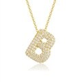 wholesale 925 Silver Plated with 18K Gold, Cross-Border Europe and America New Letter Pendant Necklace, Fashion-Forward Versatile Moissanite Chain-0-6