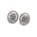 wholesale 925 silver new Korean-style export fashion versatile luxury earrings studs full-drilled oval earrings-0-4