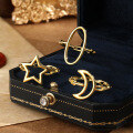 wholesale 925 Silver Ring, Ins-style Versatile Geometric Star Moon Ring for Women, Smooth Surface, European and American Wholesale Jewelry-0-1