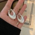 wholesale S925 Sterling Silver Croissant Ear Clasp Women's Korean Style Minimalist Design Earrings Trendy Premium Feel-0-5