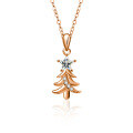 Sterling Silver Christmas Tree Necklace with Moissanite Star Pendant-0-5