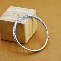 wholesale 999 Silver Handmade Woven Twist Rope Adjustable Bangle in Vintage Style for Women, Thai Pure Silver-0-5