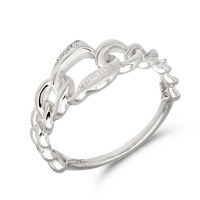 wholesale S925 Silver Plated with 14K Gold, Sweet and Edgy Minimalist Hollow Heart Ring for Daily Wear by Dunli Factory Wholesale-Heart Hollow Ring Size 7