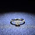 Sterling Silver 1ct Moissanite Four-Prong Ring for Women, Wholesale Proposal Jewelry-0-0