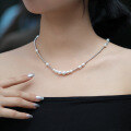 wholesale S925 Sterling Silver Shi's Home Quality Small Niche Hit Pearl Necklace for Women, Internet Famous Minimalist Design French Retro Collarbone Chain-0-0