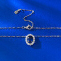 wholesale 925 Sterling Silver Cross-border New Jewelry European and American Style Blue Sapphire Oval 6*8 Geometric Pendant Necklace 40+5-0-3