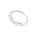 wholesale S925 Sterling Silver Minimalist Versatile Open Knotted Ring for Women, Korean New Small Feel Ring-0-4