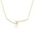 wholesale 14k Gold, Platinum Irregular Fashion Necklace with 05 Carat Lab-Grown Diamond, Women's Personalized Collarbone Chain-0-4