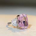 wholesale 925 Sterling Silver Pink Large Carat Ring for Women 14X18 Size Billionaire's Joy Ring Ice Flower Cut Wholesale-0-2