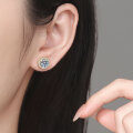 925 Sterling Silver 123 Carat Moissanite Classic Round Prong-Set Earrings-0-2