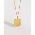 wholesale S925 Sterling Silver 319 Korean Version Collarbone Chain Ins Niche Minimalist Geometric Square Plate English Pendant Necklace for Women-0-0