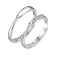 wholesale S925 metal Mobius ring couple rings for men and women, adjustable, daily wear, Korean style, Qixi Festival, Valentine's Day, birthday gift-0-4