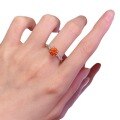 wholesale S925 Silver Simulated Diamond 70mm Round Fanta Orange Ring for Women,-0-4