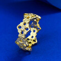 wholesale 925 Silver Gold-Plated Openwork Vintage Ring, BuBu Style, Light Luxury Fashion Jewelry for Women-0-5
