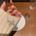 wholesale S925 Sterling Silver Bow Necklace for Women, Minimalist Designer Choker, New Internet Sensation Chain-0-0