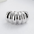 wholesale S925 Sterling Silver Irregular Croissant Bread Creative Design Open Ring European and American Fashion Index Finger Ring for Women-0-3